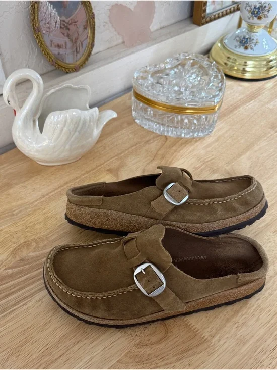 Birkenstock Buckley Women's size 7/EU 38 Suede Leather Slip On Shoes Mules Comfy - Picture 7 of 13